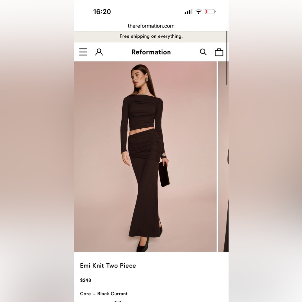 Reformation Emi Knit Two Piece Set